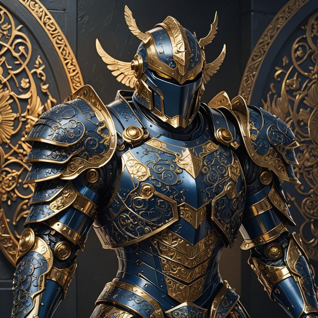 Dark Steel Armor Concept Art in Golden Hour