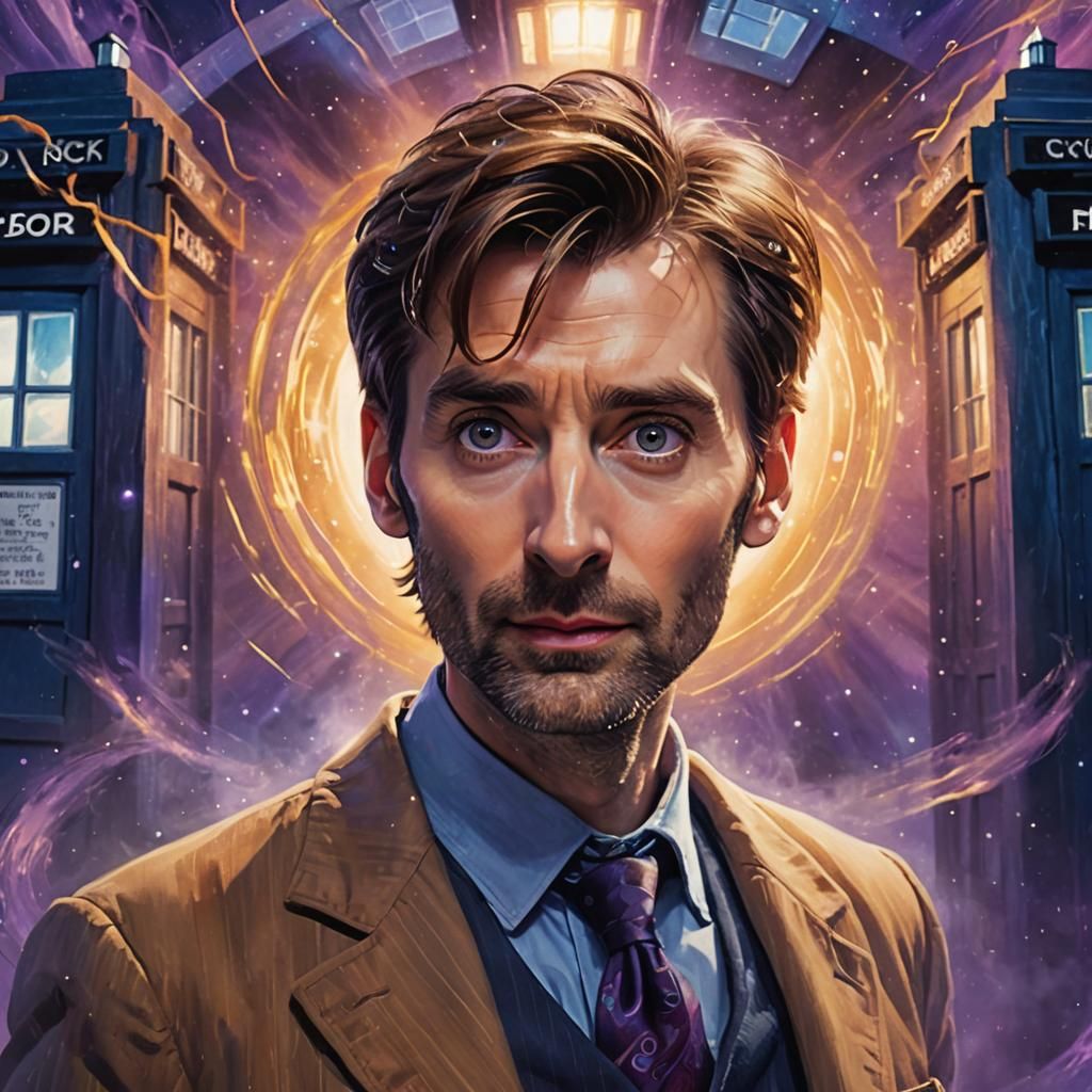 Charismatic Time Traveler Beckons in Retro-Futuristic Concep...