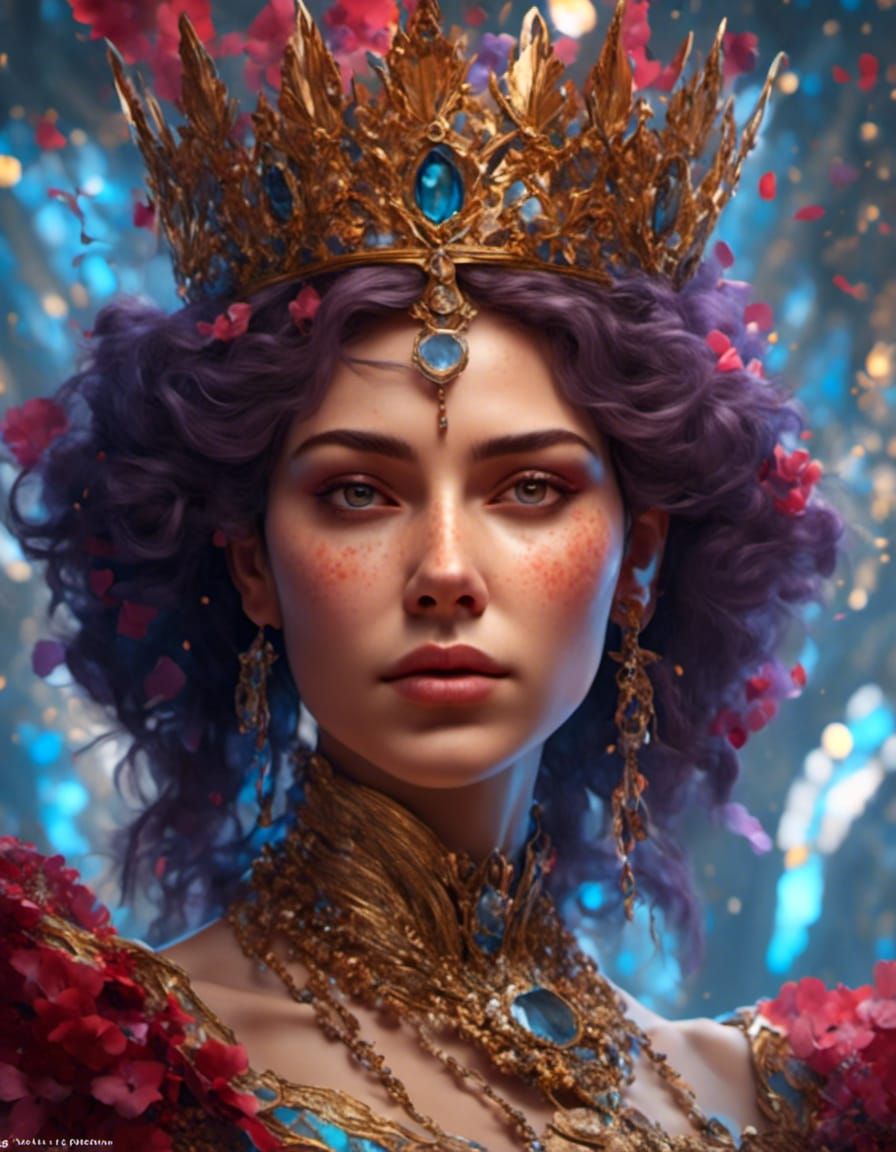 Hyperreal Portrait of a Queen in Regal Clothing