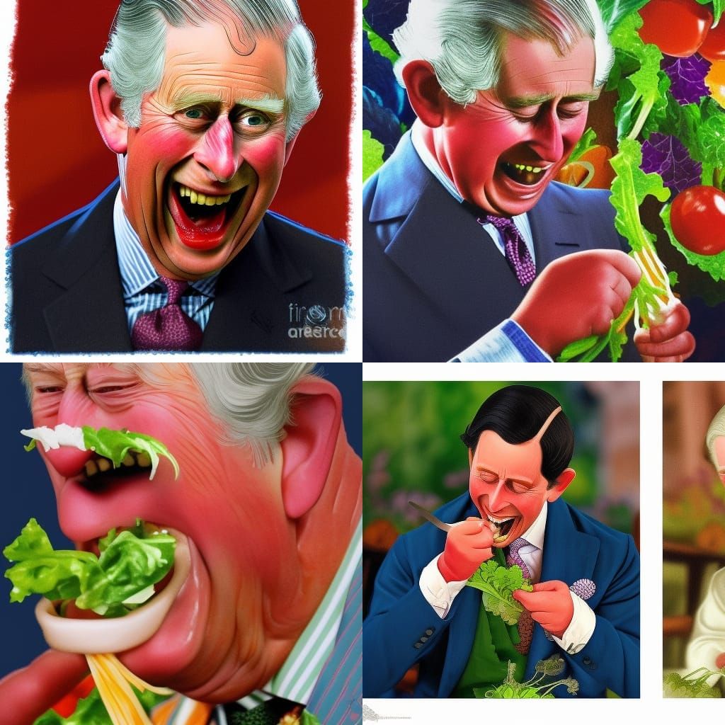 Hyperrealistic Image of Prince Charles Laughing