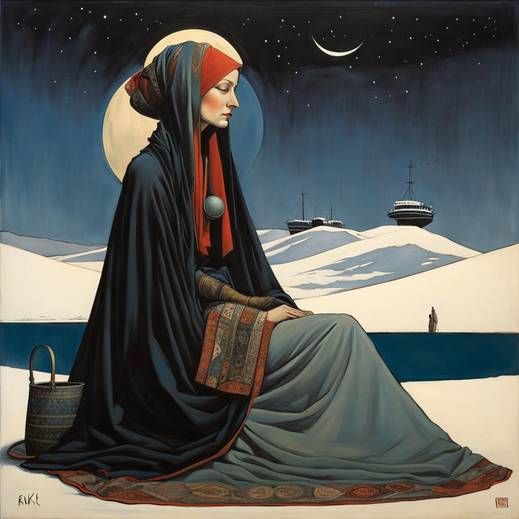 Whistler's Mother in Graphic Novel Style