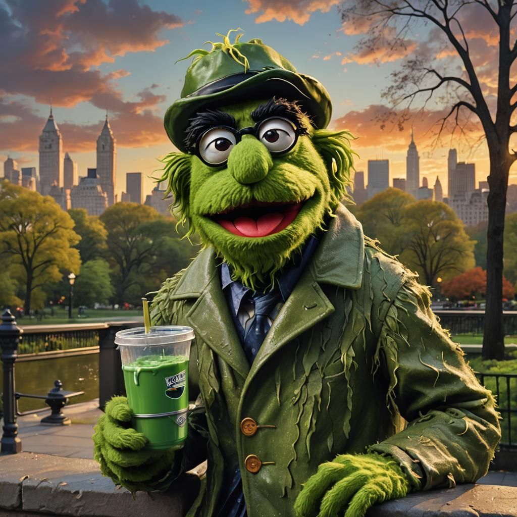 Oscar the Grouch as Groucho Marx in CGI