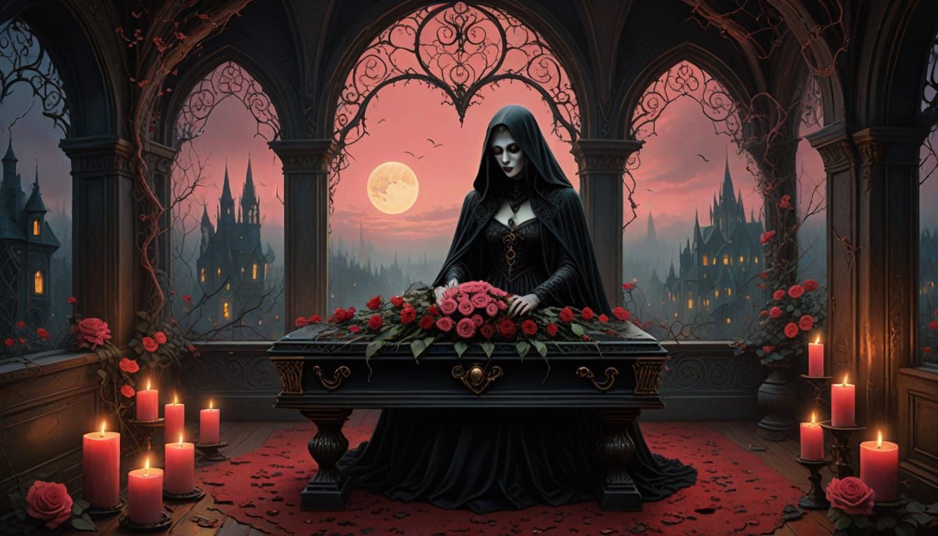 Whimsical Gothic Romance Valentine's Day Altar