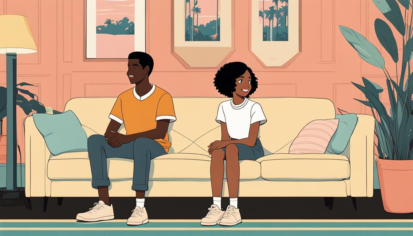 Cozy Saturday Night: Art Deco Poster in Ghibli Style