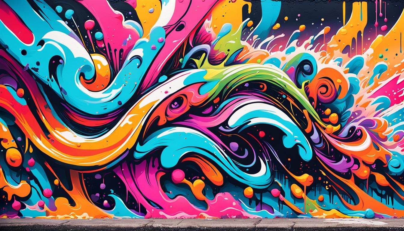 Vibrant Street Art: Colorful FurDen in Graffiti Style