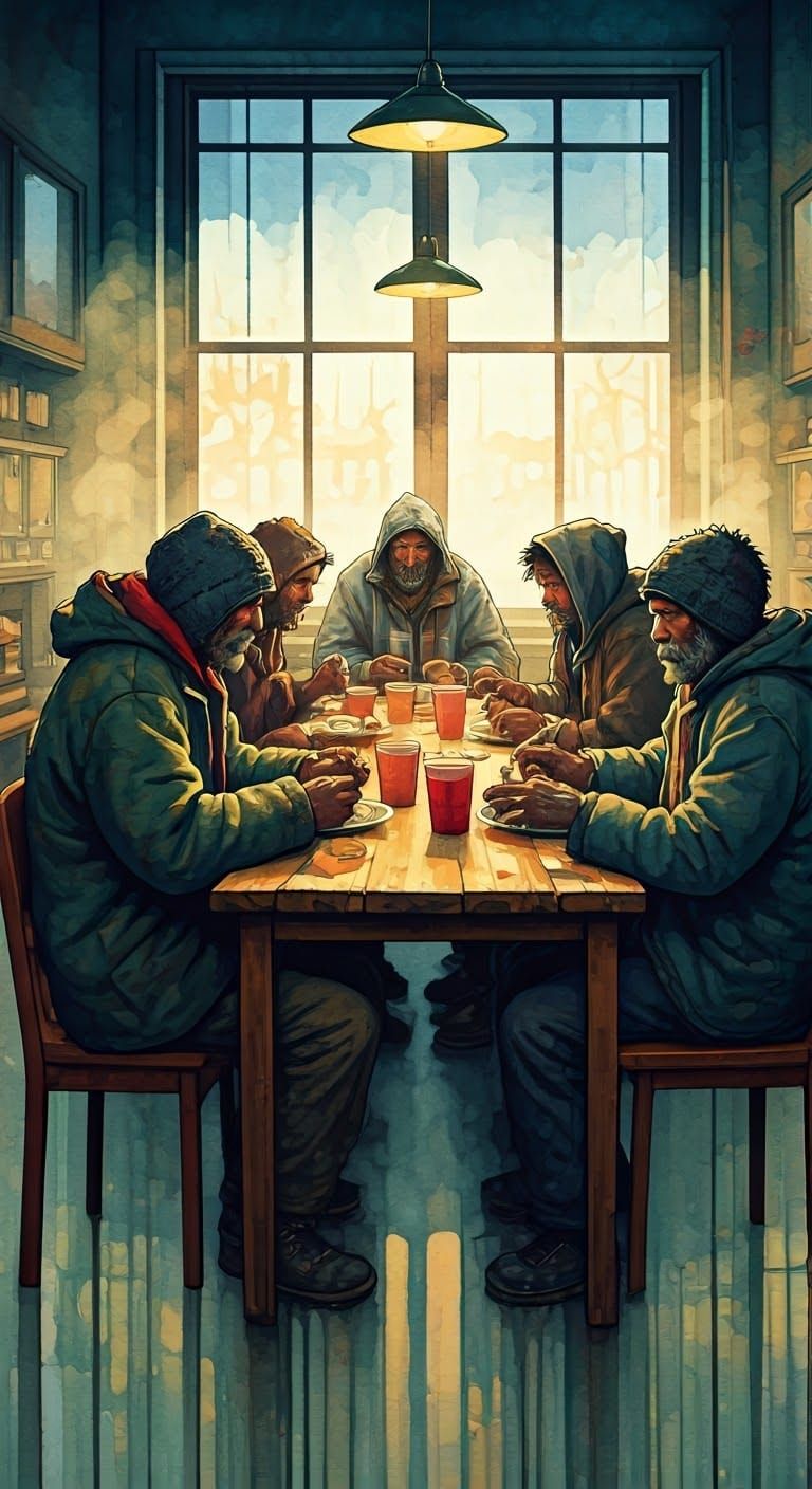 Soup Kitchen: Watercolor and Alcohol Ink Art