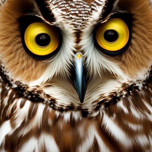 Dramatic Owl Portrait in Professional Photography Style