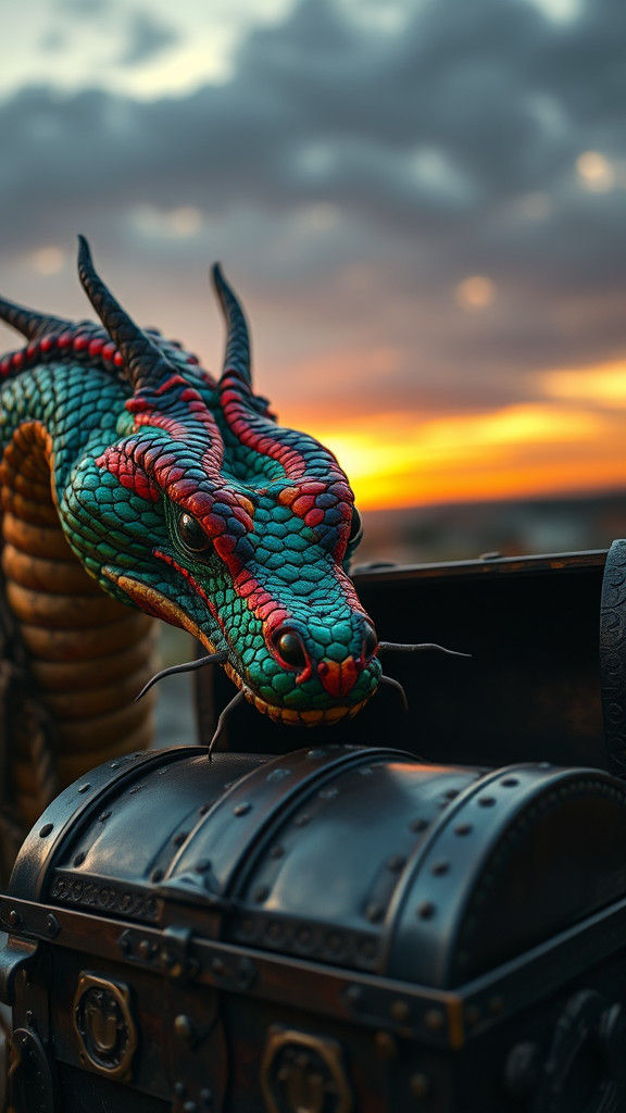 Three-Headed Serpent Guards Treasure Chest