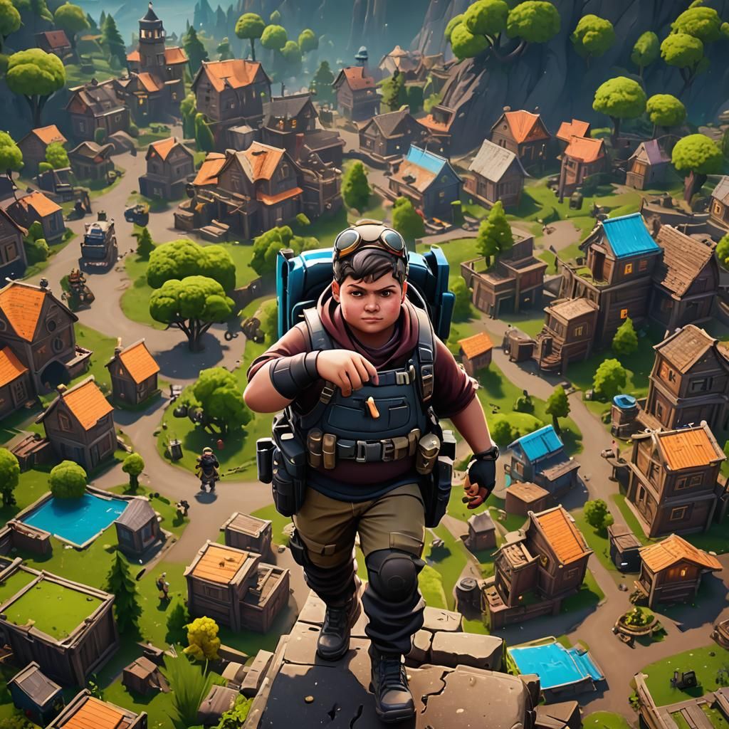 Fortnite Kid: Detailed Matte Painting