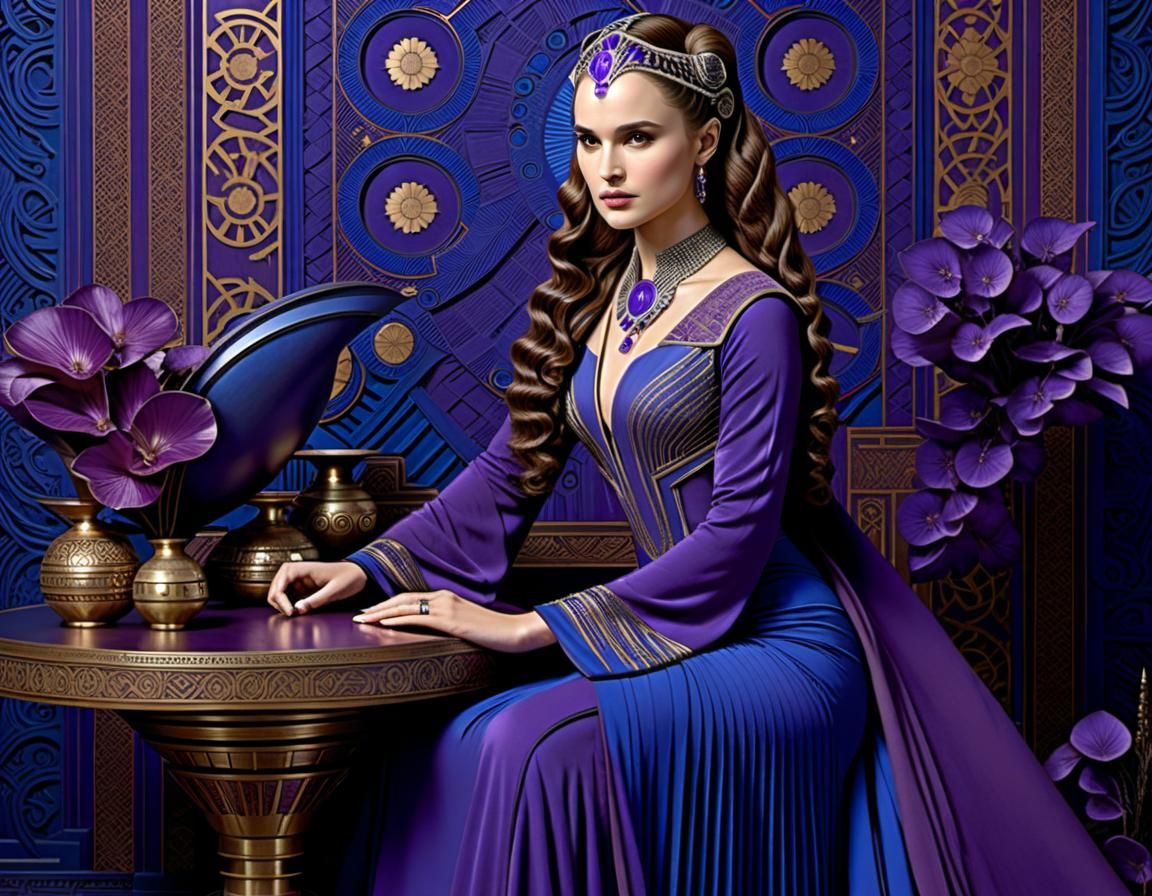 Padmé Amidala Portrait in Retrofuturistic Style