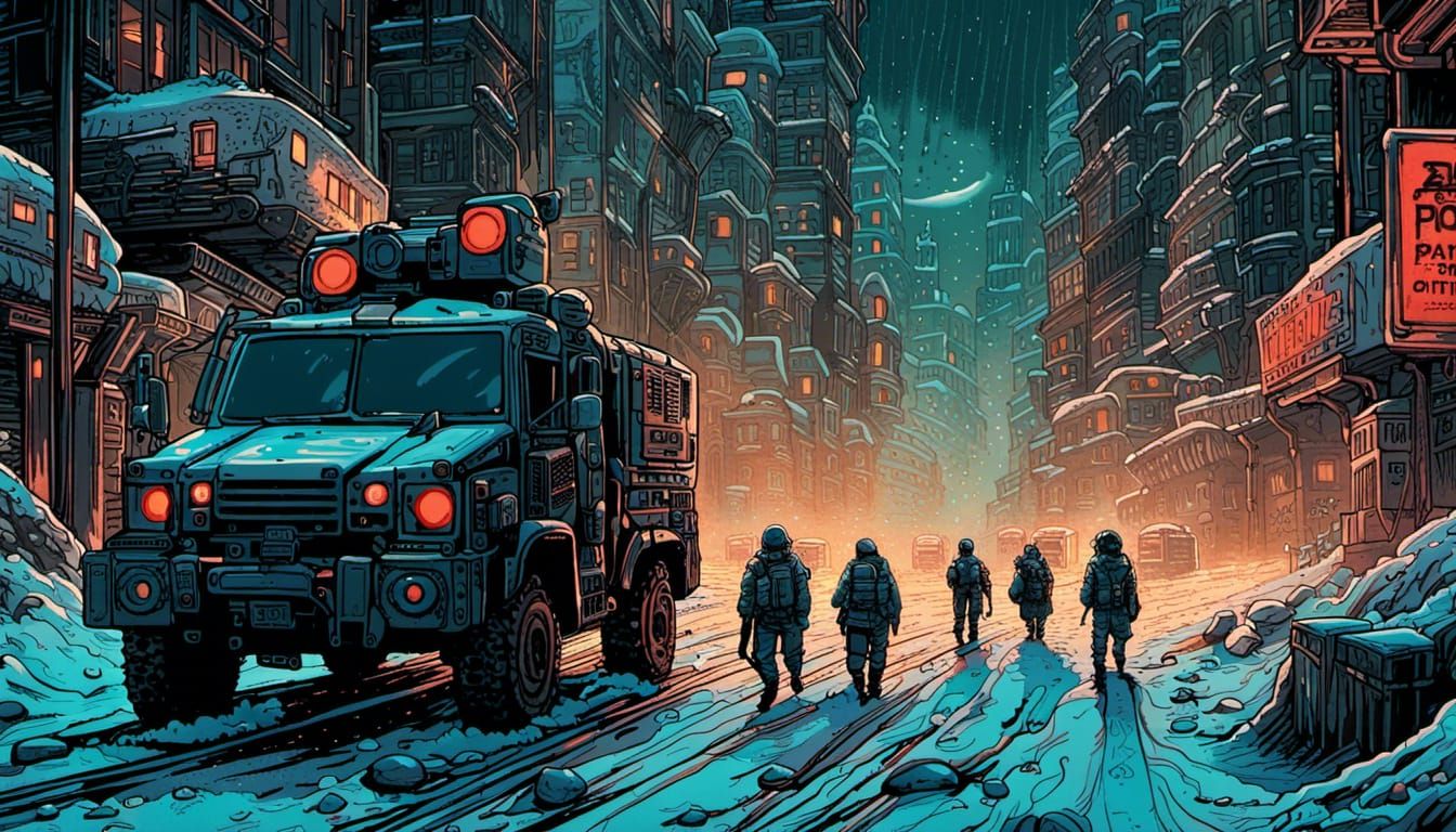Dystopian City Under Martial Law: A Dark Fantasy