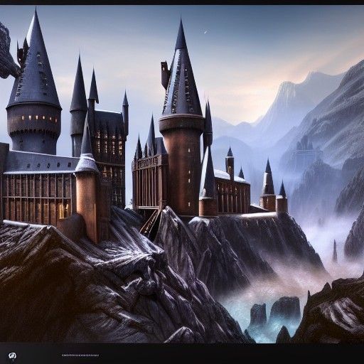 Detailed Matte Painting of Hogwarts in Unreal Engine