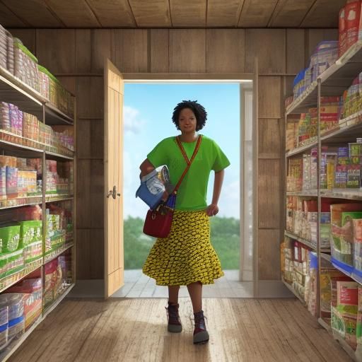 Cheerful Survivalist Prepper Stocks Shelves