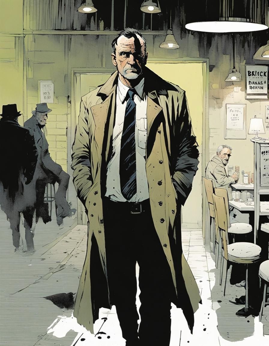 Gritty Noir Portrait of a Private Investigator