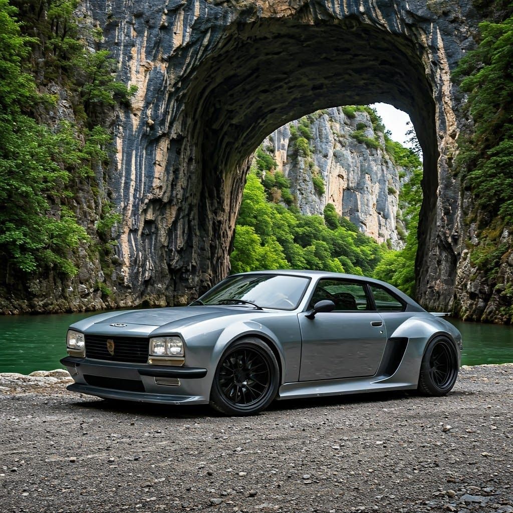 Epic Hypercar Proto in Dramatic Gorge Landscape
