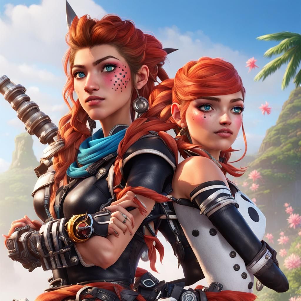 Aloy and Marinette Meet: Crossover Fan Art