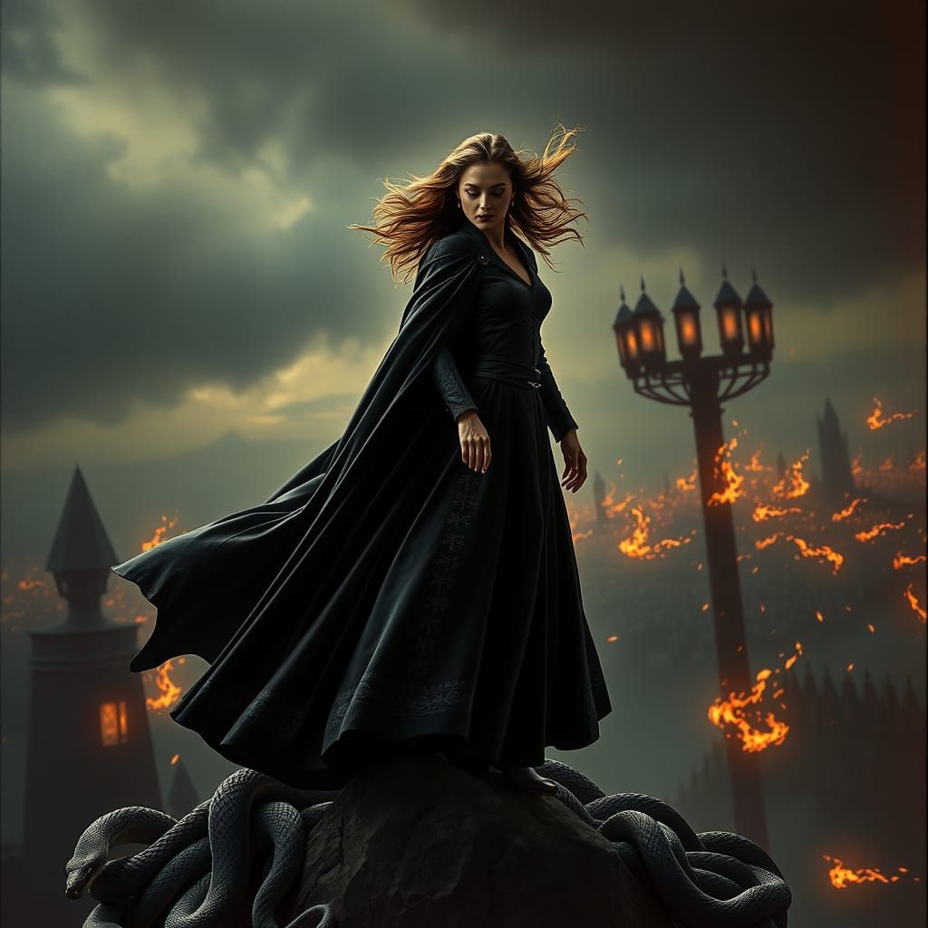 Powerful Sorceress Amidst War in Dark Realm