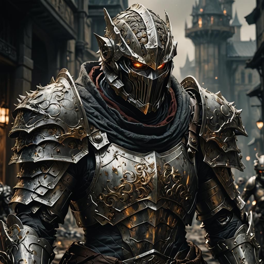 Goblin Slayer in Hyperrealistic Mixed-Media Photography