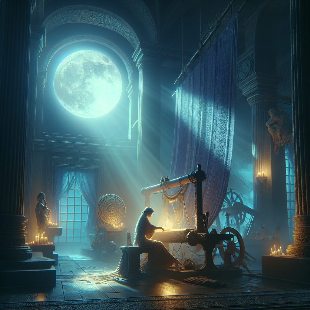 Penelope at Her Loom: Fantasy Concept Art in 8K