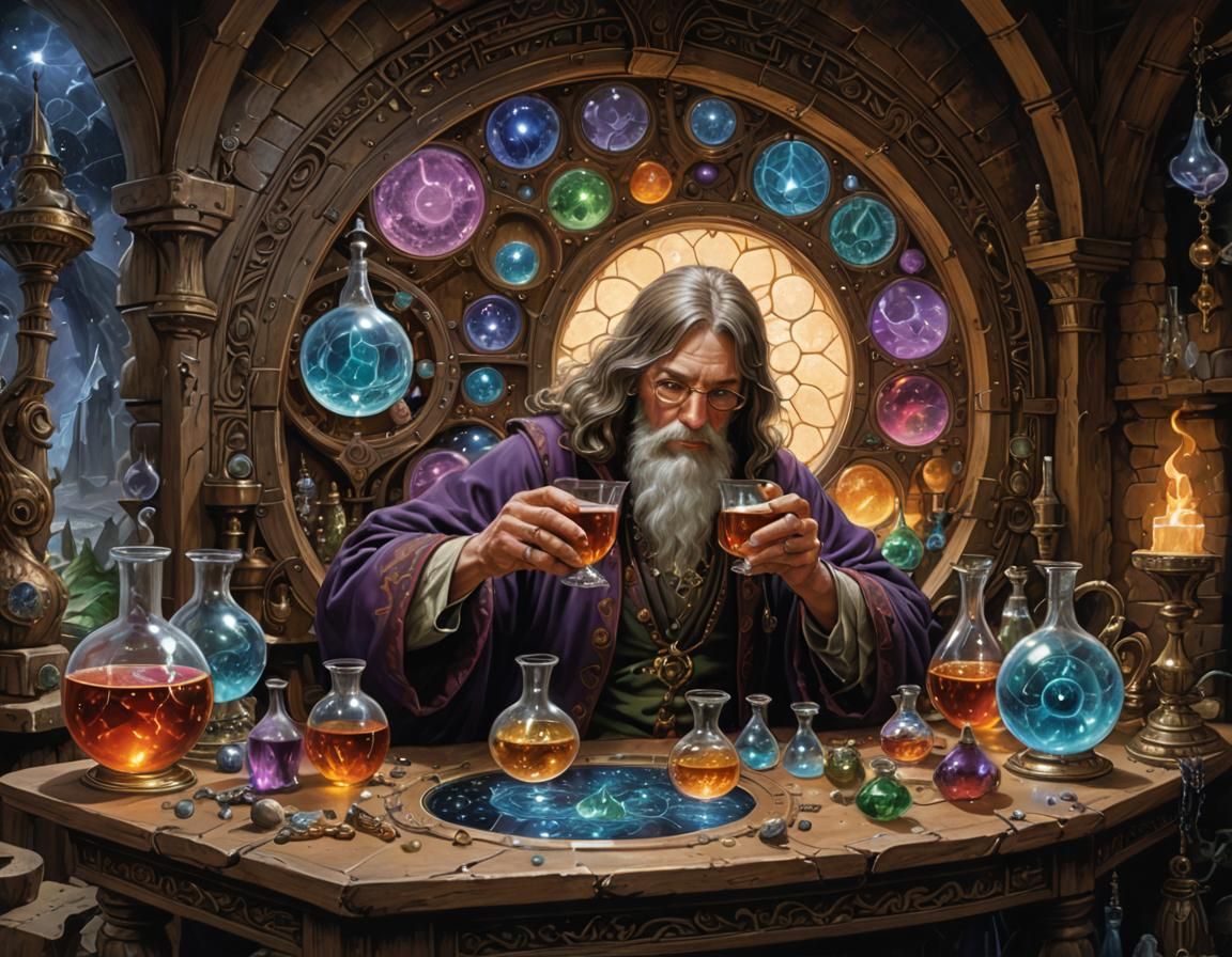 Alchemist and Magical Potion by Cosmic Portal