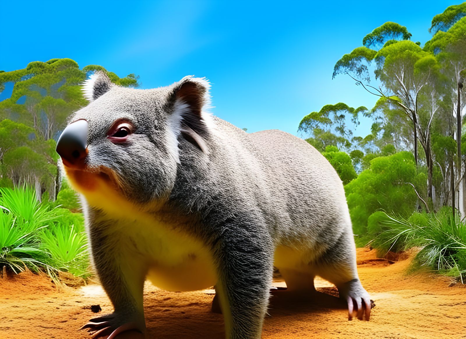 Fantasy Wombat in Mystical Australian Jungle