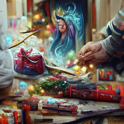 Magical Christmas Gifts: Detailed Digital Painting