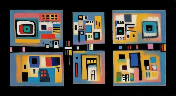 Abstract Impasto Painting in Kandinsky and Basquiat Style