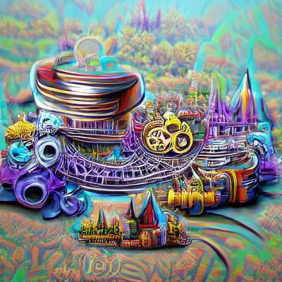 Fantastic Disneyland: Hyperrealistic Steampunk 3D Render