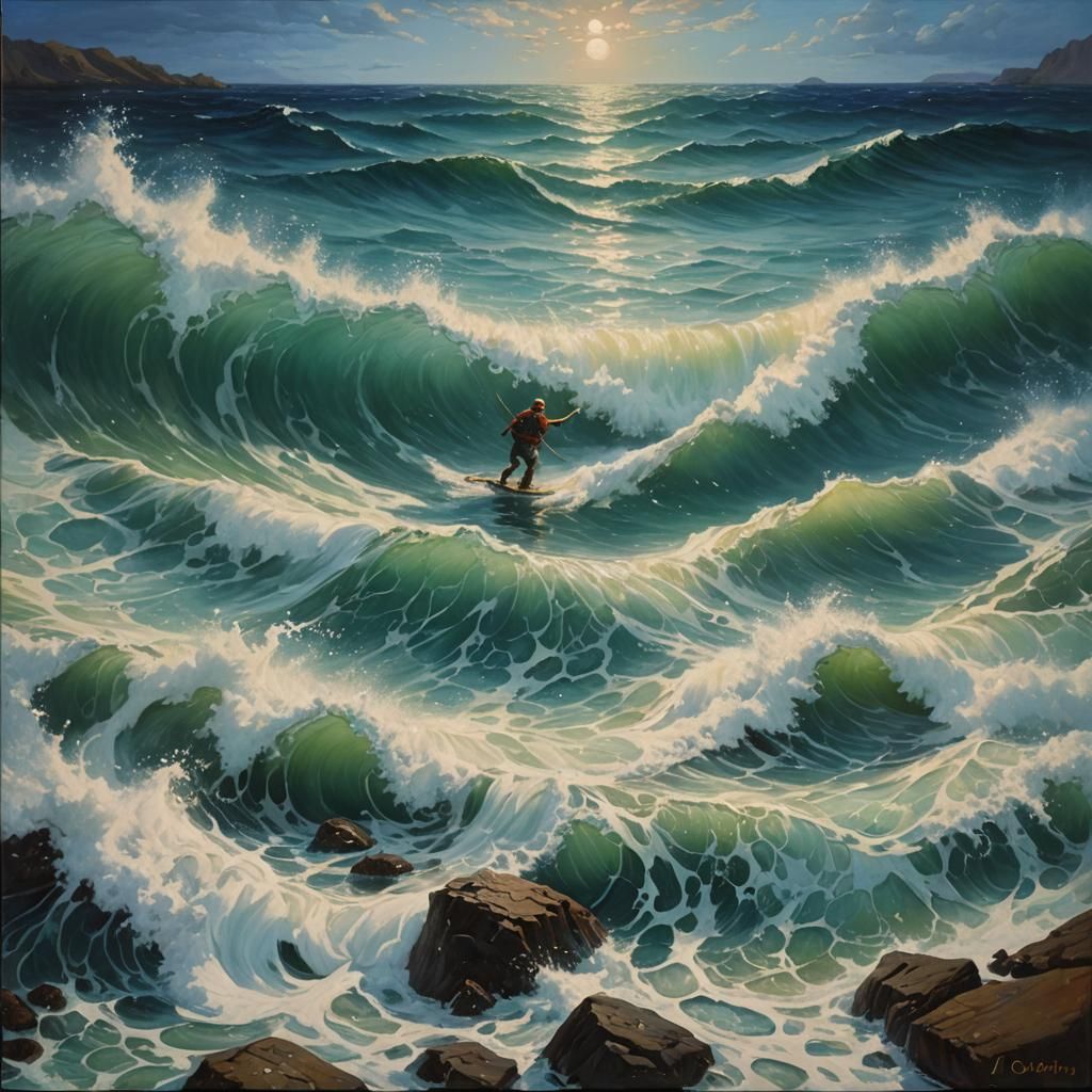 Dreamy Seascape: Oil Painting of Infinity