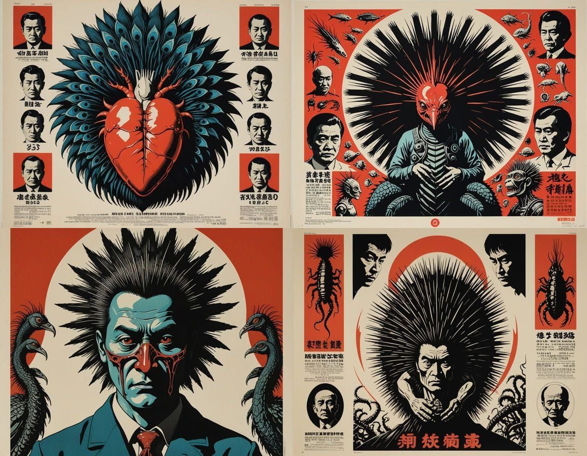 Grotesque Homunculus in Japanese-Inspired Minimalist Poster ...