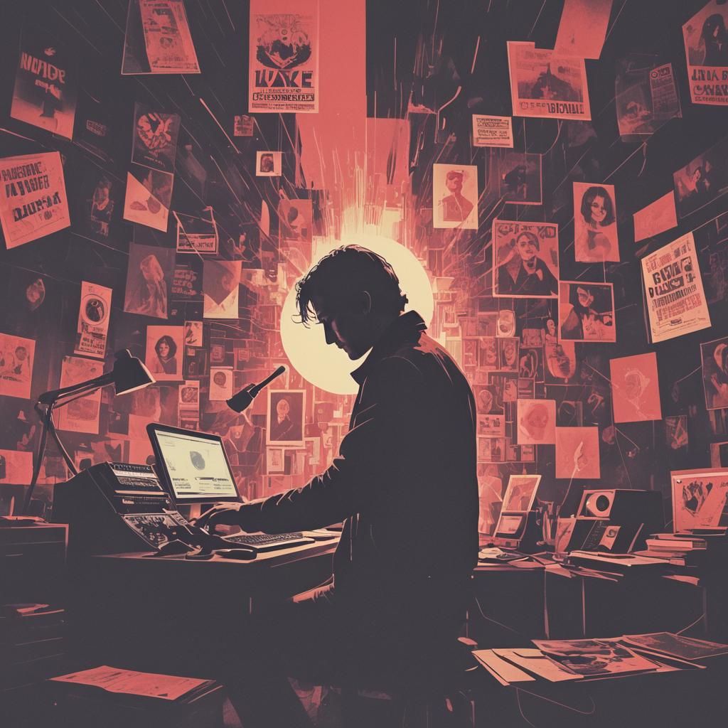 Rock Concert Double Exposure in Minimalist Style