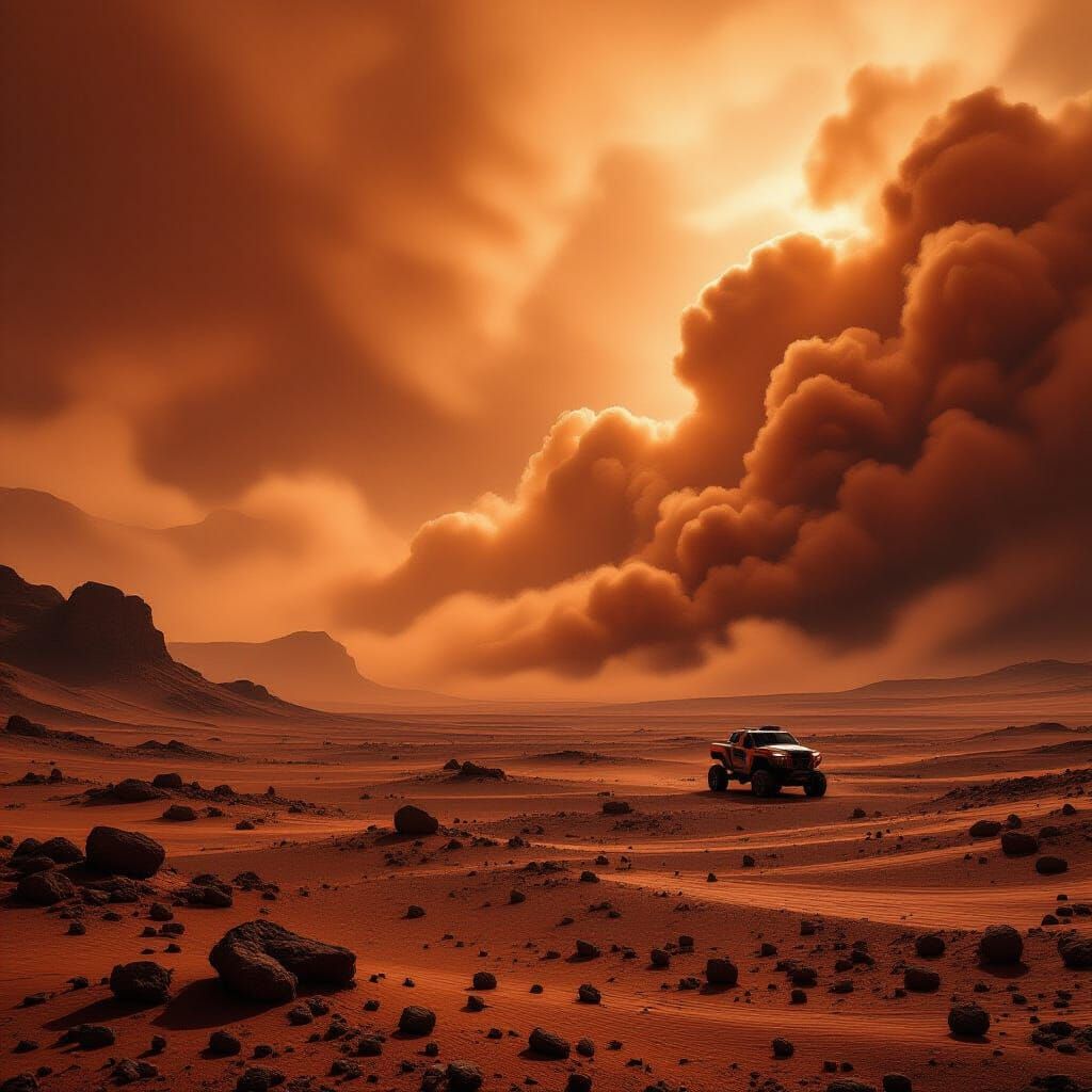 Apocalyptic Dust Storm on Mars in Villeneuve Style