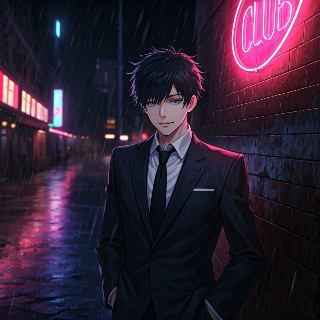 Gojo Satoru in Suit, Pop Art Style