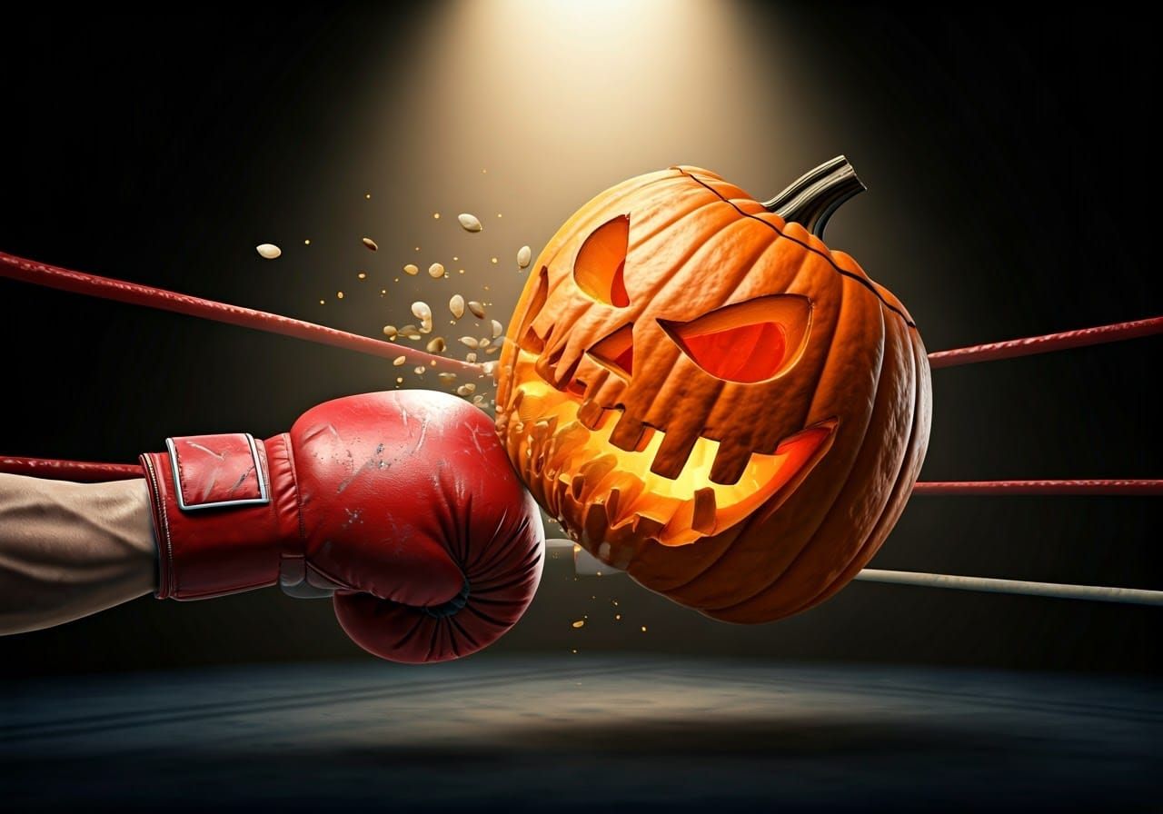 Halloween Pumpkin Boxer Gets Knocked Out