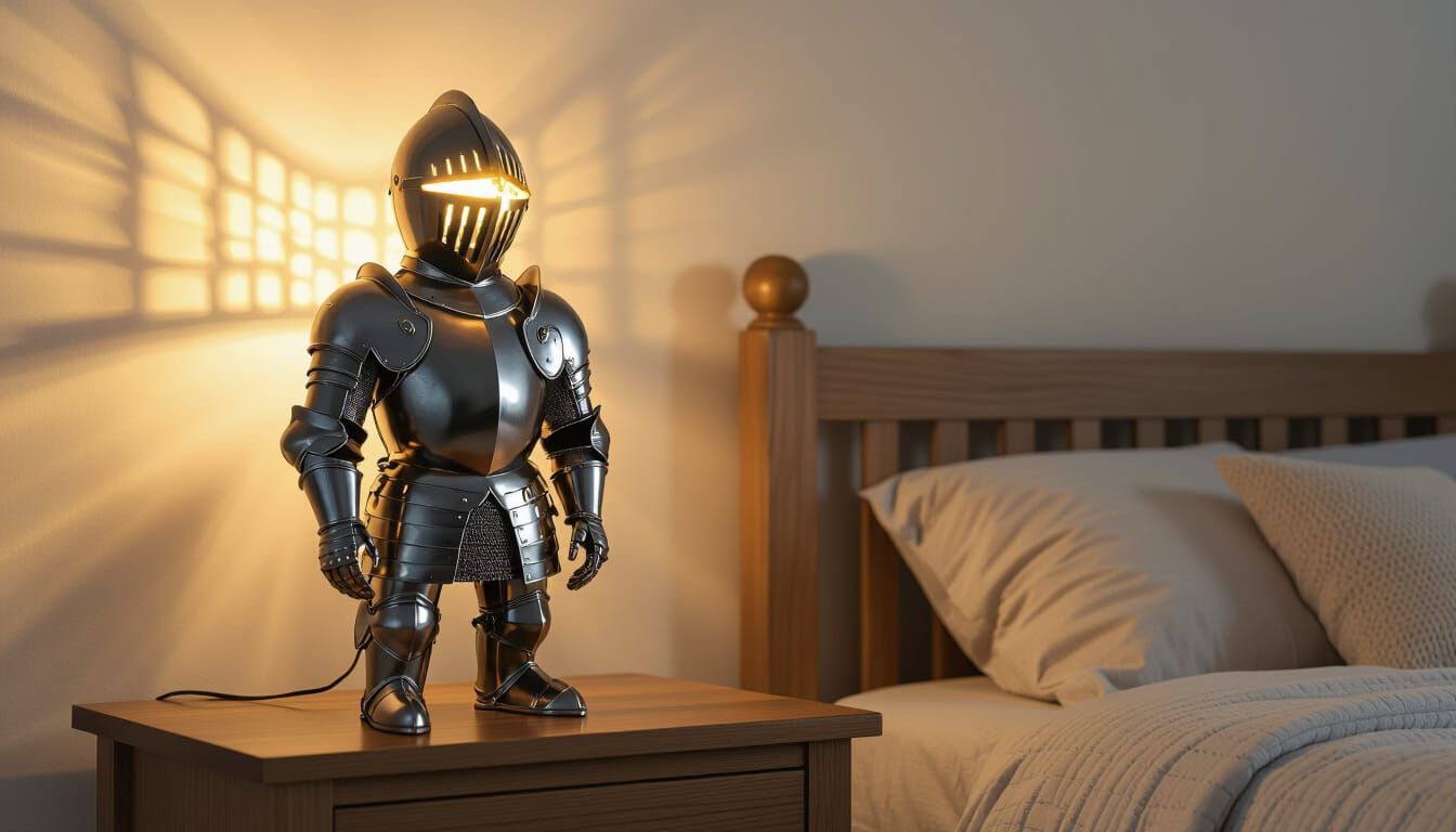 Humorous Knight Lamp in Shining Armor