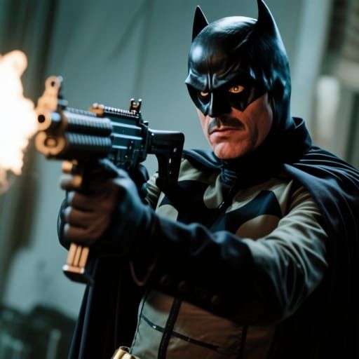 Bruce Wayne Confronts a Submachine Gun