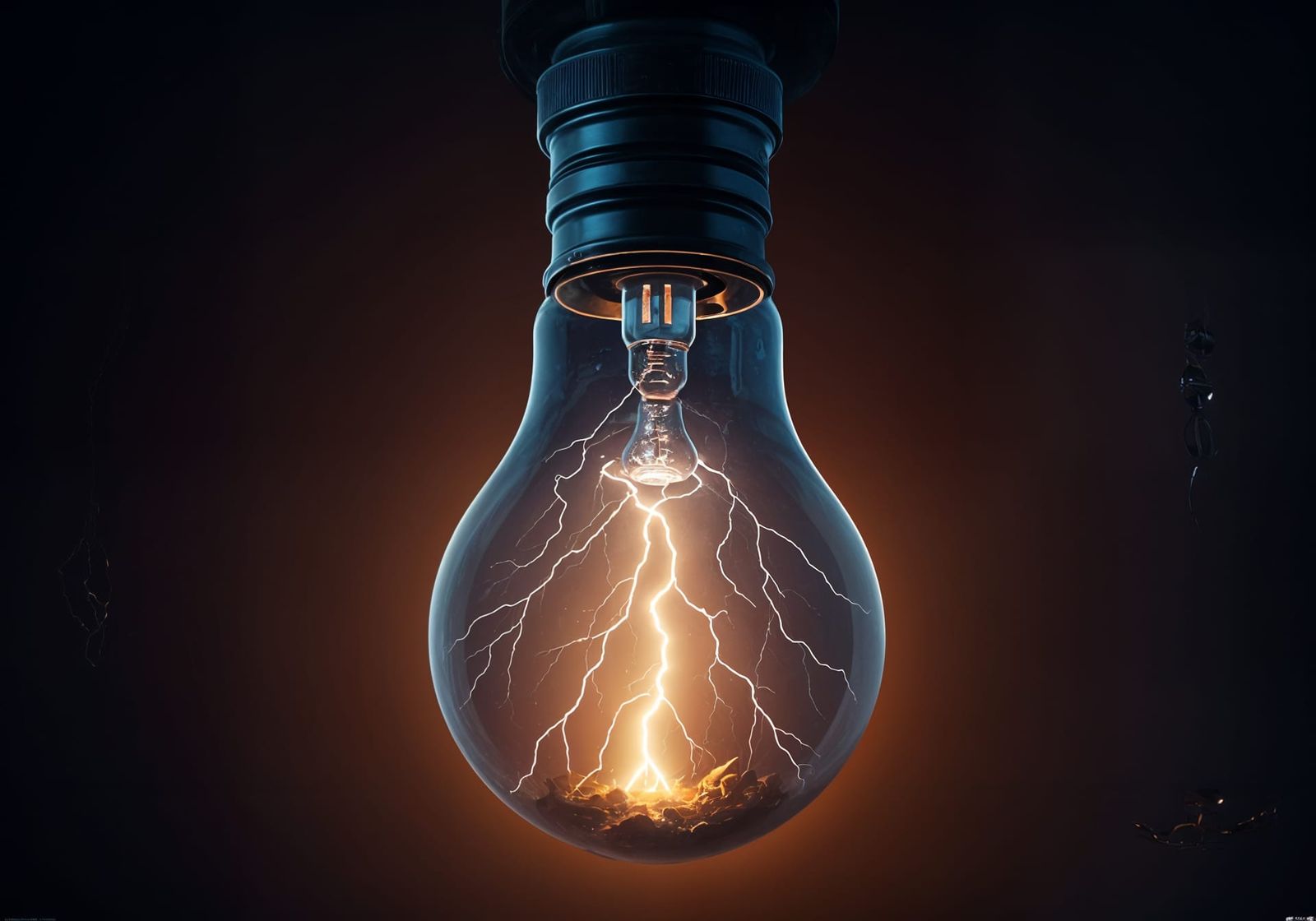 Surreal Lightbulb in a Thunderous Storm Concept Art