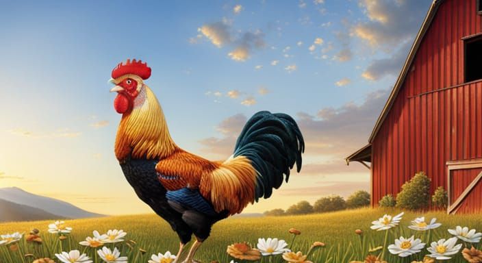 Rooster at Sunset: A National Geographic Style Photo