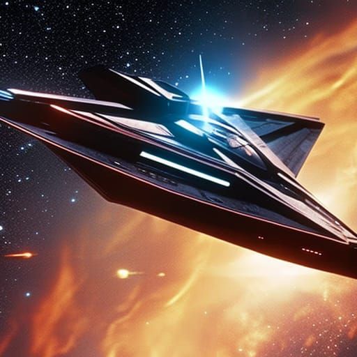 A spaceship in an early 80s cheap space opera