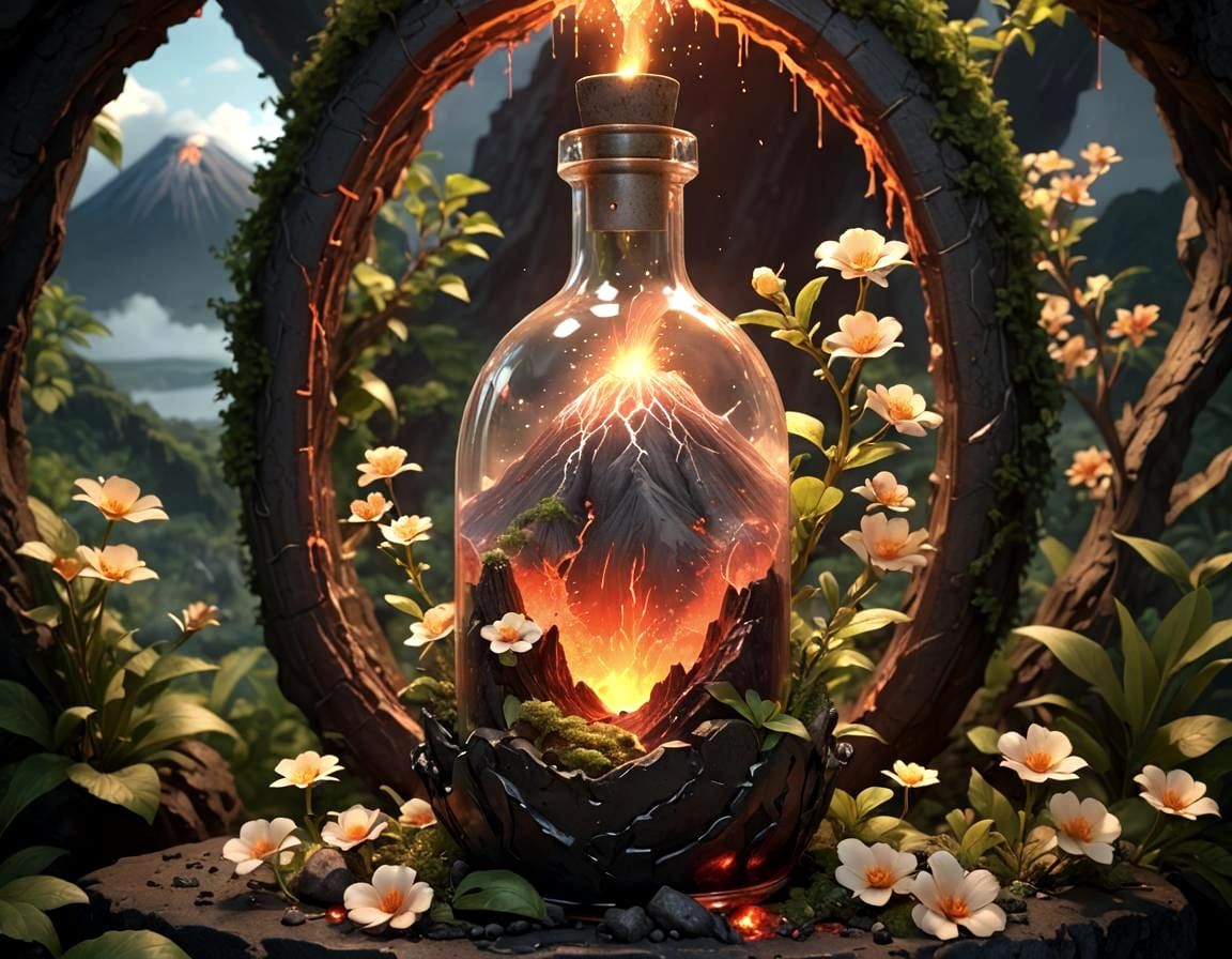 Volcano in a Bottle: 3D Anime Art