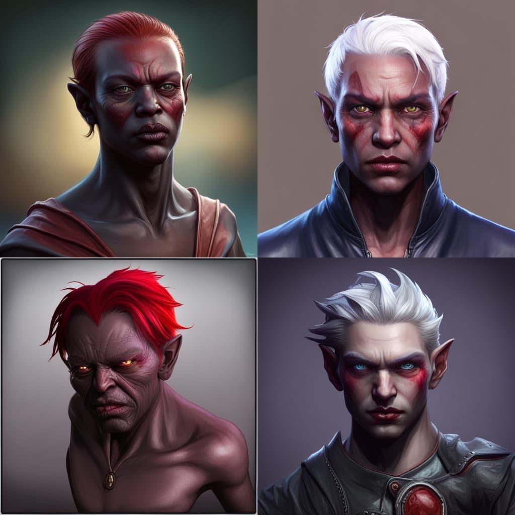 Detailed Portrait of a Vampire in Art Nouveau Style