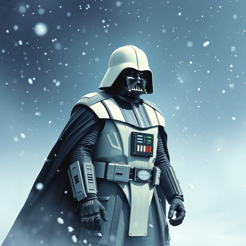 Darth Vader in Winter Landscape, Digital Painting