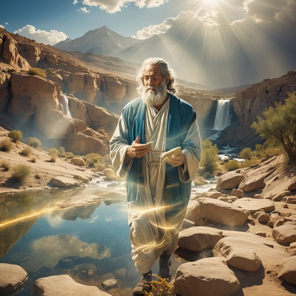 Moses in Desert: Double Exposure in Hebrew Style