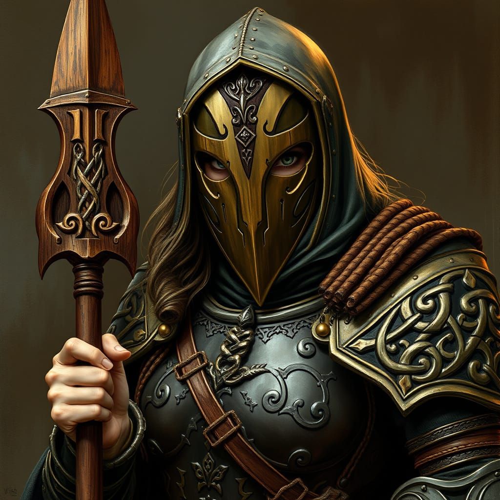 Medieval Warrior in Celtic Armor