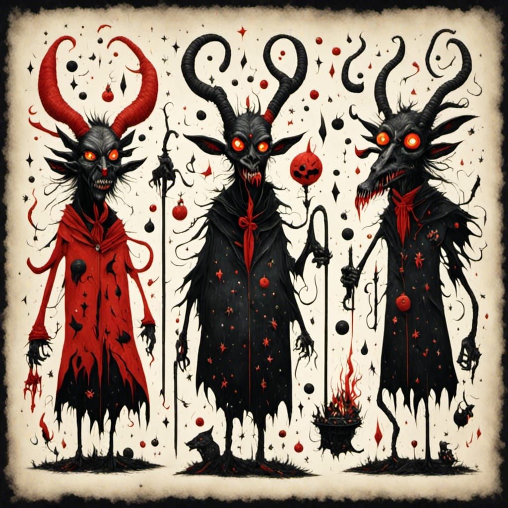 Demonic Krampus in Dark Fantasy Realism
