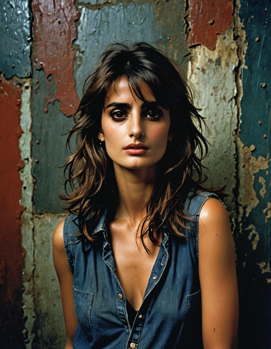 Penelope Cruz: 1980s Grungy Fashion Portrait
