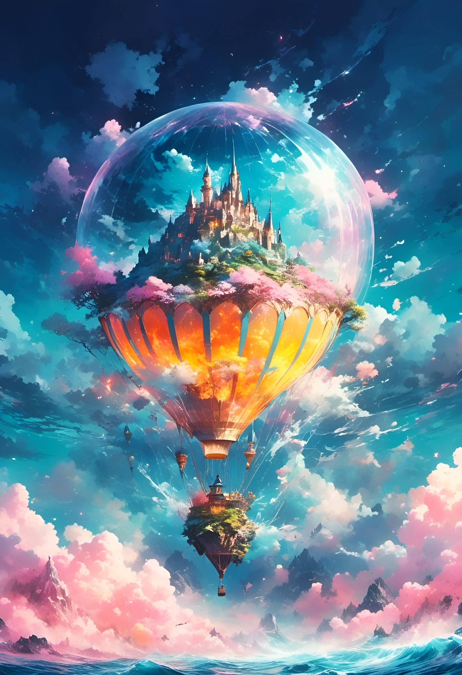 Double Exposure: Balloon and Fantasy Castle