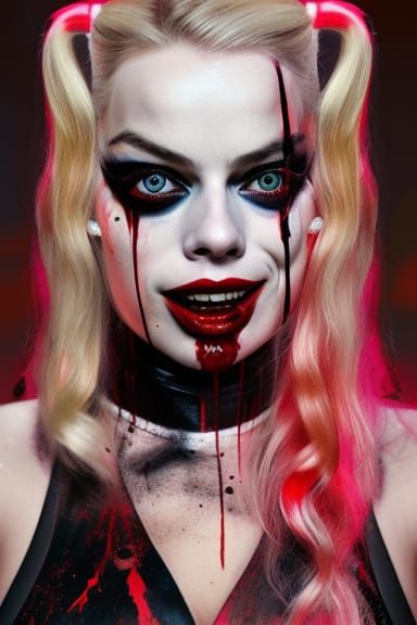 Harley Quinn Comic Book Realism Portrait