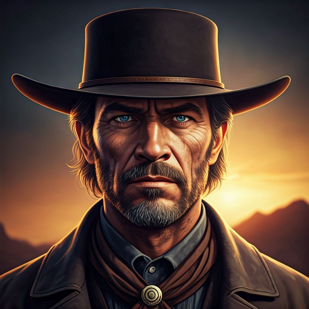 Cowboy Portrait in Western Film Style