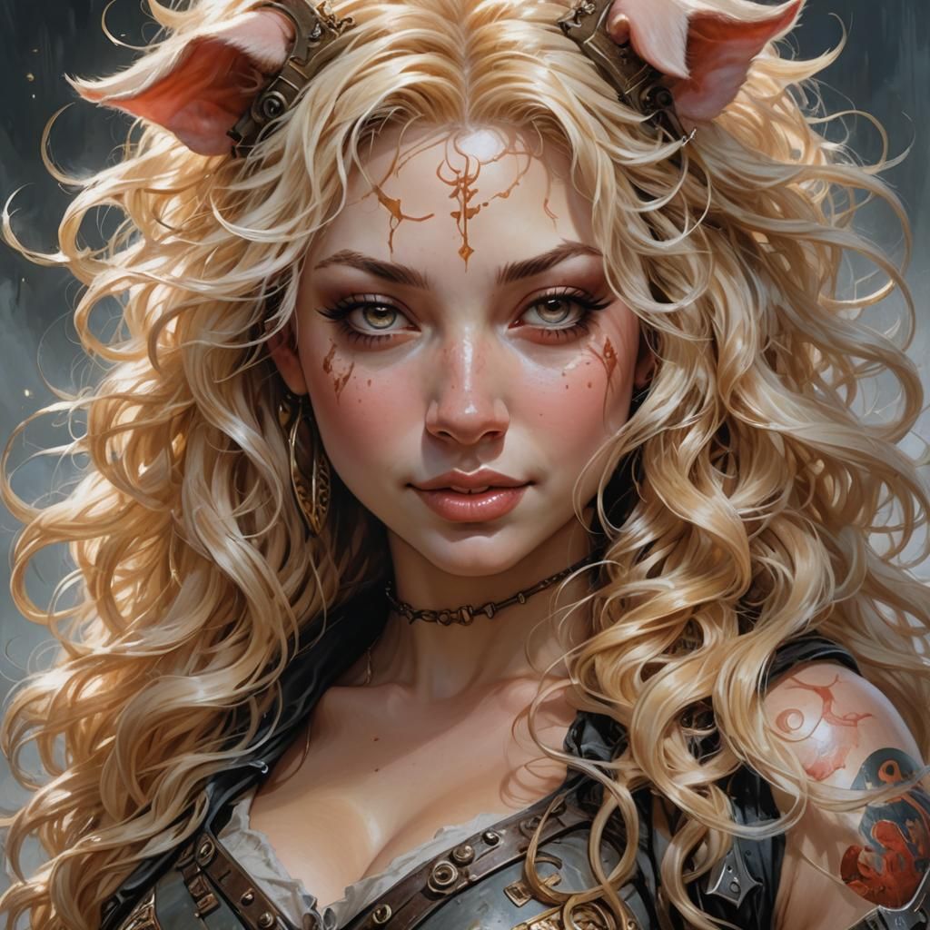 Adorable Pig-Faced Girl in Post-Apocalyptic World